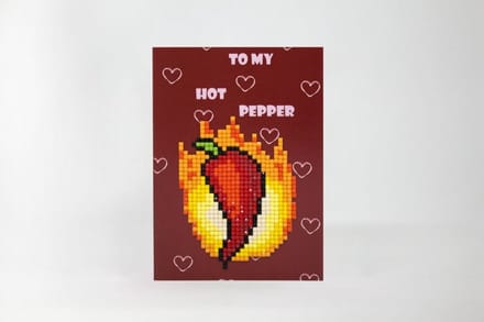 Wizardi Diamond painting wenskaart To My Hot Pepper set multi kleur.