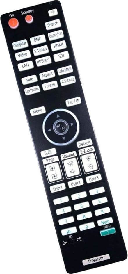 Afstandsbediening geschikt voor de EPSON H563B beamer, vervangt 1582799 / 158279900