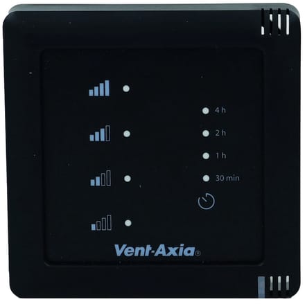 Vent-Axia MultihomeÂ draadloze 4-standenschakelaar met batterij - zwart - SSU-BZ