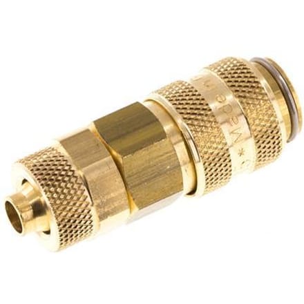 Messing DN 5 Luchtkoppeling Snelkoppeling 6x8 mm Push-On