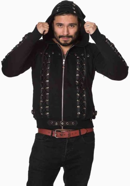 Banned - Pointy hood Vest met capuchon - 2XL - Zwart