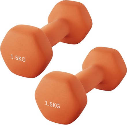 SONGMICS - Dumbells - Halterset 2 Stuks - Hexagon Design - Neopreen coating - Voor Krachttraining Thuis - Oranje