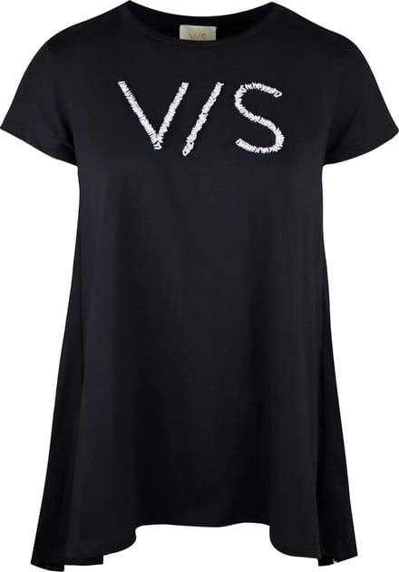 Verysimple • zwart t-shirt met v/s • maat S (IT42)