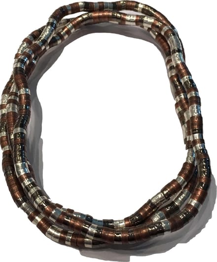 Slangketting bruin zilverkleur