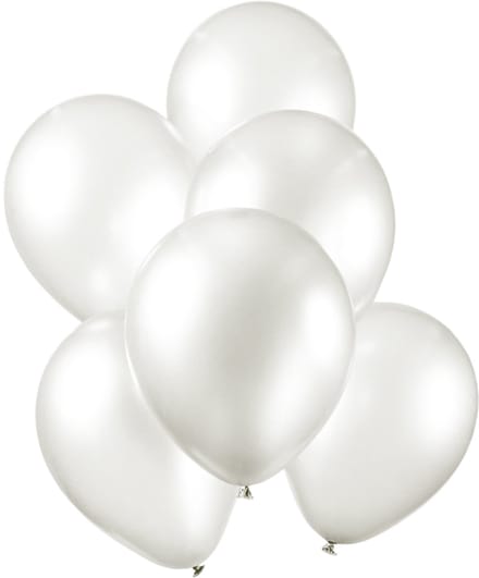 Ballonnen - Fiësta - Wit - Metallic - 30cm - 100st.