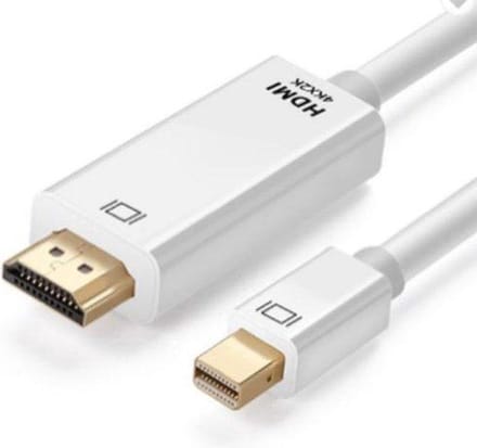 Techvavo® Mini DisplayPort naar HDMI Kabel – 4K 30Hz Ultra HD – Mini DP Male naar HDMI Male – Thunderbolt – 1,8 Meter - Wit