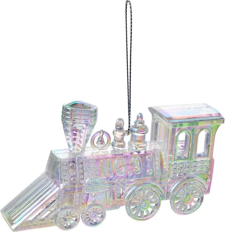 Clayre & Eef Kersthanger Trein 12 cm Zilverkleurig Kunststof
