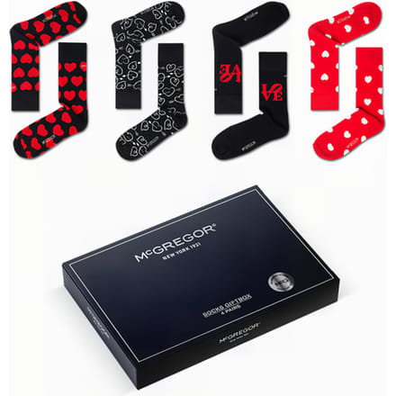 McGregor Sokken Heren | Maat 41-46 | Love Giftbox | Zwart Cadeau mannen/Sokken Giftbox