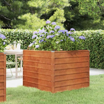 vidaXL - Plantenbak - verhoogd - 100x100x77 - cm - cortenstaal - roestig