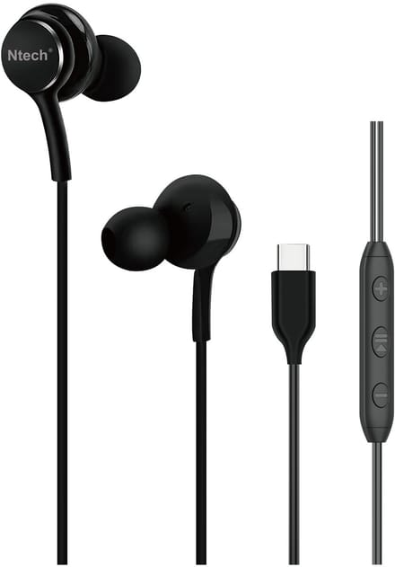 Ntech - Oortjes met Draad - NT - 01 Zwart - USB C Oortjes - USB-C Aansluiting - In-Ear Oordopjes