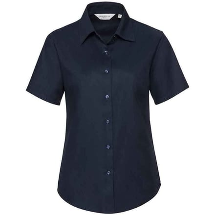 Russell Collection Dames/Dames Oxford Overhemd Met Korte Mouwen (Heldere marine)