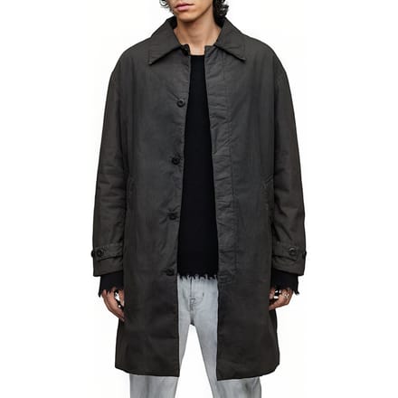 AllSaints Bolan Coat Pipe Grey Taglia: 34 | Cappotti monopetto Outlet | Uomo | Grigio
