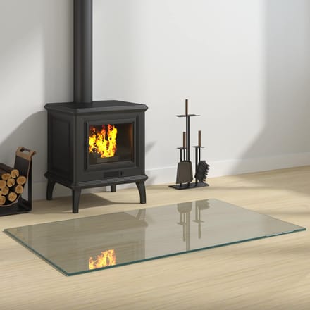 vidaXL Vuurplaats Glazen Plaat Transparant 100 x 60 cm Glas