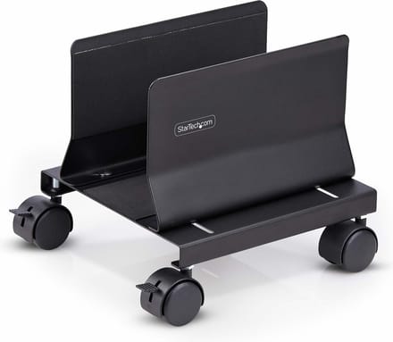 StarTech.com CPU Houder op Wielen, Verrijdbare Computer Beugel, Max Draagvermogen 21kg, Verstelbare PC Beugel, Computer Vloerstandaard met Wielen, Stalen CPU Standaard