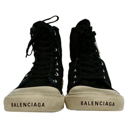 Balenciaga Paris High Top Sneakers in Marineblauw Canvas