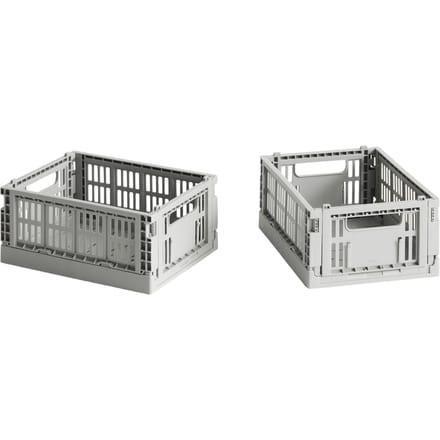 HAY Colour Crate Mini set van 2 - lichtgrijs