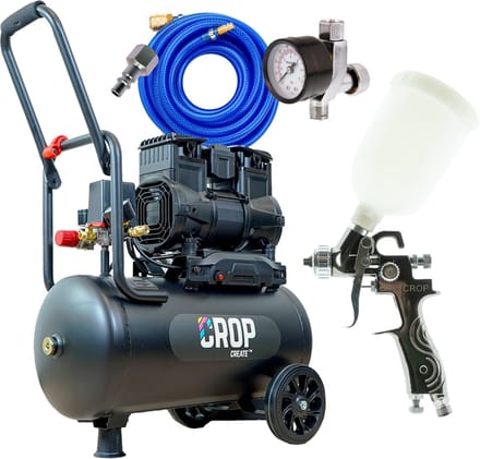 CROP Professionele Compressor Mini Verfspuit Set - Compleet