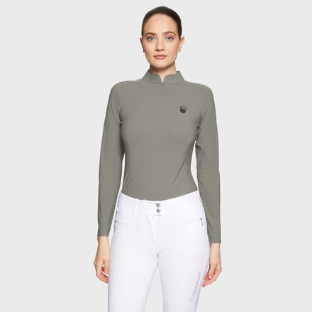 Samshield FW25 Brunella Premium Technisch Top met Halve Rits en Opstaande Kraag - Sauge - M