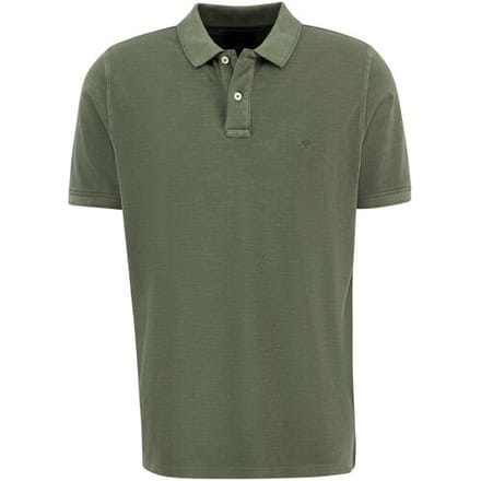 Fynch-Hatton Polo Garment Dyed Slubyarn Cotton Dusty Olive / male