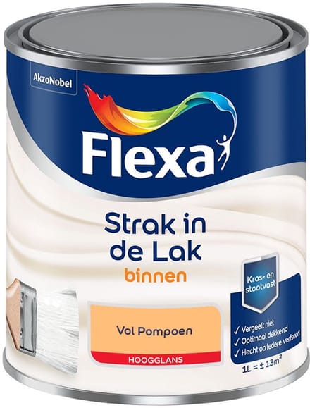 Flexa - Strak In De Lak Binnenlak Hoogglans - Vol Pompoen - Mengverf - 1 L