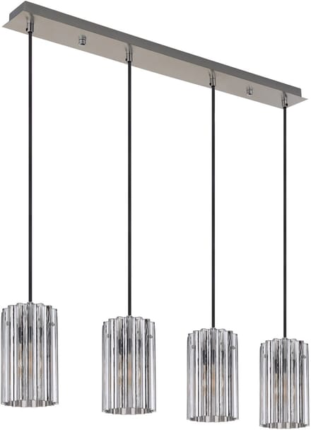 Globo - hanglamp - CAYDEN - staal - glas - grote eettafellamp - E27 - 15747-4H
