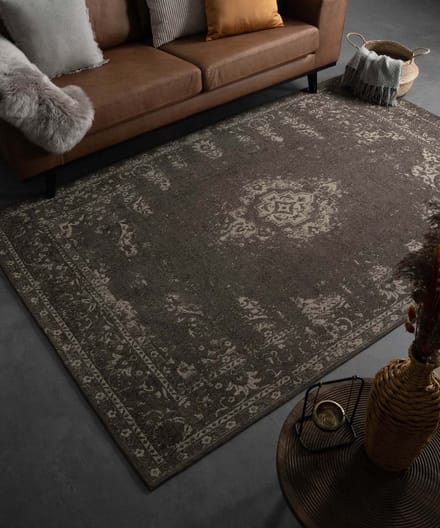 Vintage vloerkleed - Nomad grijs/taupe 140x200