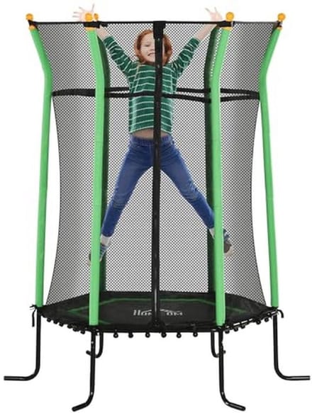 Kindertrampoline met veiligheidsnet en randafdekking voor kinderen van 3 tot 10 jaar