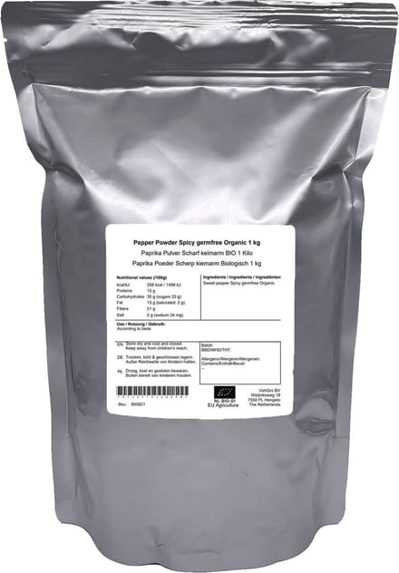 Paprika Poeder Scherp Kiemarm - 1 Kg - VehGro