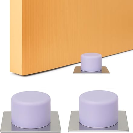 Deurstopper Set - Deurvanger - Bescherming Muur - Roestvrijstalen Basis - 2 Stuks - Grijs