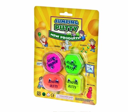 Kneedbare Putty met stuitereffect! 4 stuks op kaart
