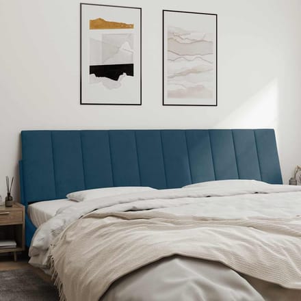 vidaXL - Hoofdbordkussen - "Hanko" - 200 - cm - fluweel - blauw
