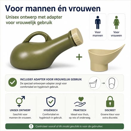 Aidapt Urinaal unisex - Met schroefdeksel - Groen