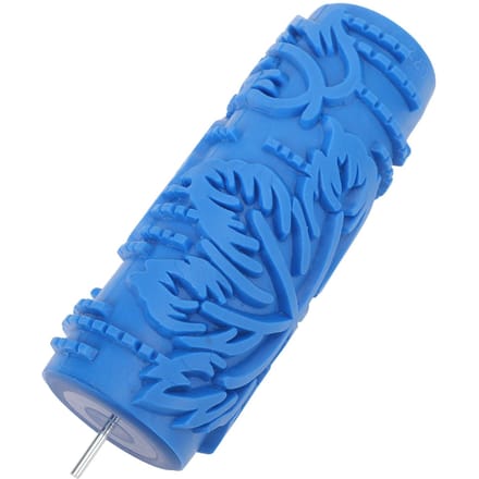 5in Patroon Verfroller Decoratieve Textuur Kunstroller Muurgereedschap Zachte Embossing Getextureerde Rubberen Roller voor Kleding blue