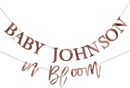 Ginger Ray - Baby in Bloom - Slinger Rose Gold - gepersonaliseerd