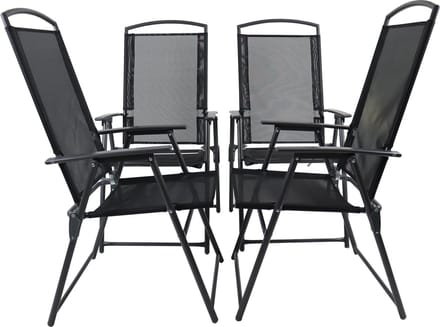 4-delige set tuinstoel hoge rug textilene balkonstoel camping klapstoel