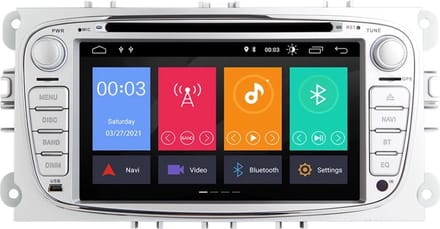 CarPlay geschikt voor Ford Focus S-Max Mondeo Galaxy C-Max Kuga Android navigatie DVD speler Bluetooth USB WiFi ZILVER