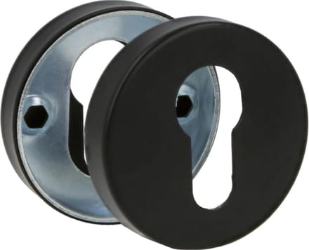 Rozet met Sleutelgat - Rond - Mat Zwart - Verdekt - Modern