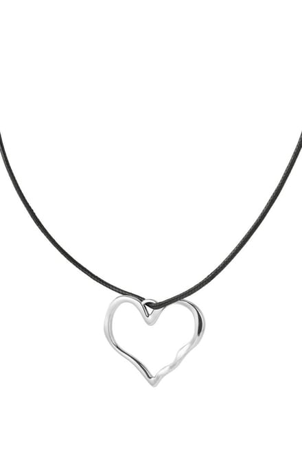 Bijoutheek Collier Hart Touw Verstelbaar Zilver