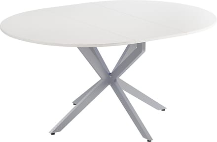 Vicco Eettafel Loyd, Wit/Grijs, 120 x 76.5 cm Uitschuifbaar