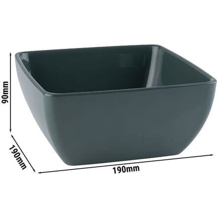 GGM Gastro (6 Stück) Schale - PURE - Melamin - 1,5 Liter - eckig - Grün