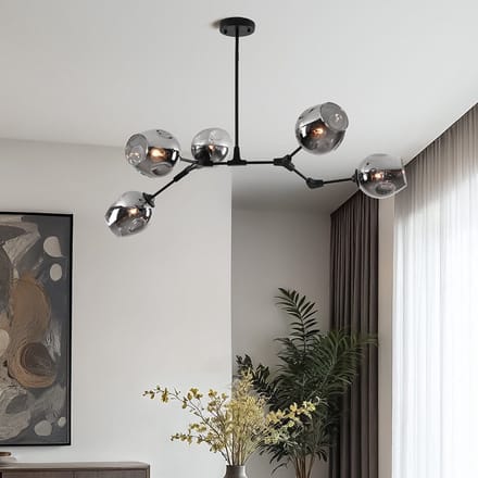 5-lichts zwart met rookglas - Thalia