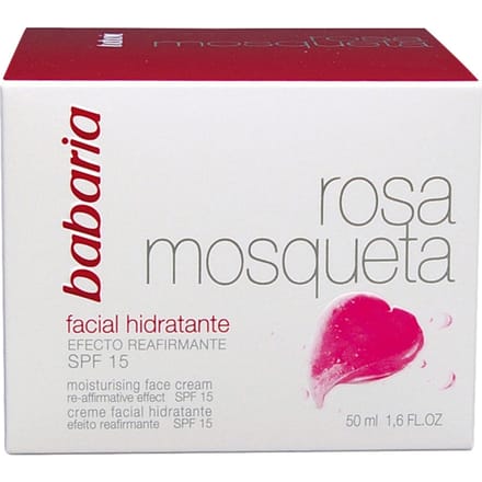 Hydraterende gezichtscrème - Babaria - Rozenbottel - SPF 15 - Verstevigend effect - 50ml
