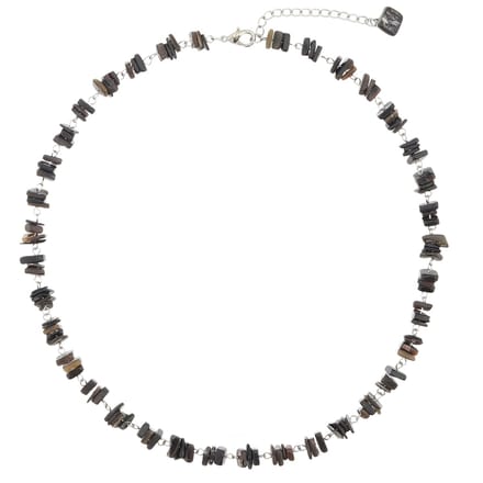 Behave- Ketting - Natuursteen - Donker Bruin - 42 cm