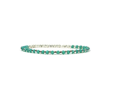 Heaven Eleven - dames - armband - 925 zilver - 2,5mm - turkoois - turquoise - 16,75cm