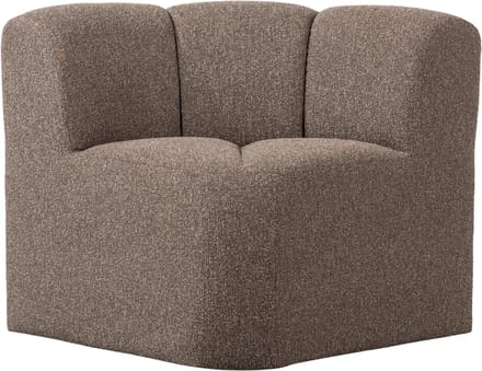 WOOOD Mojo Eetbankje Hoek Met Rugleuning - Bouclé - Bruin Melange