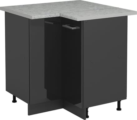 Vicco R-Line Hoekkast – 75.6 cm WB Marmer Antraciet Hoogglans
