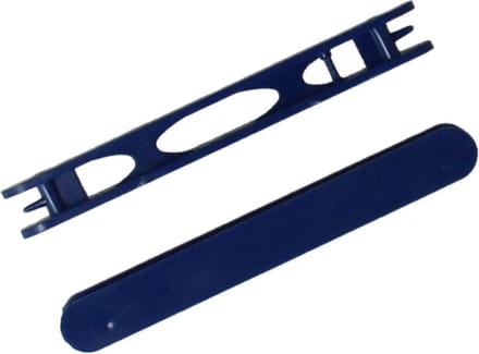 2x Tuigen - winder - plank - rekje - dobber 10cm - blauw - vissen