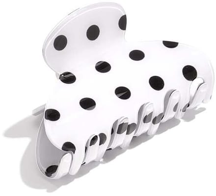 Haarclips met stippen, imitatieacetaat, dagelijkse accessoires - Wit