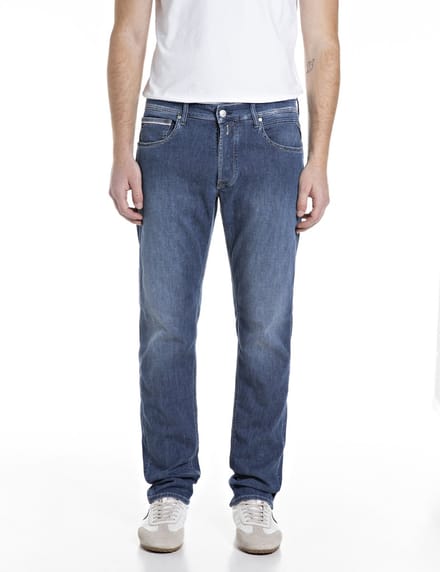 jeans straight fit man blauw medium