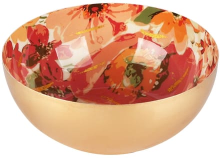 Dekoratief | Bowl 'Splendid Flowers', goud, metaal, 20x20x8cm | A258063